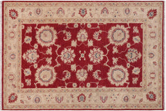 handmade Traditional Kafkaz Red Ivory Hand Knotted RECTANGLE 100% WOOL area rug 3x5