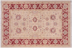 handmade Traditional Kafkaz Ivory Red Hand Knotted RECTANGLE 100% WOOL area rug 3x5
