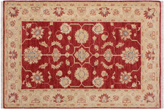 handmade Traditional Kafkaz Red Ivory Hand Knotted RECTANGLE 100% WOOL area rug 3x5