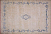 handmade Vintage Vintage Brown Blue Hand Knotted RECTANGLE 100% WOOL area rug 10' x 13'