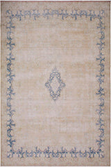 handmade Vintage Vintage Brown Blue Hand Knotted RECTANGLE 100% WOOL area rug 10x13