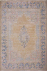 handmade Vintage Vintage Brown Blue Hand Knotted RECTANGLE 100% WOOL area rug 10x13