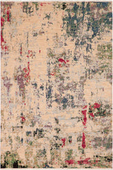 handmade Modern Kafkaz Beige Green Hand Knotted RECTANGLE 100% WOOL area rug 8 x 10