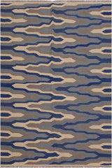 Flat Weave Kilim Antique Navaho Vintage handmade Modern Kilim Ivory Grey Hand-Woven Rectangle 100% Wool Area Rug 5x7