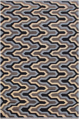 Flat Weave Kilim Antique Navaho Vintage handmade Modern Kilim Ivory Blue Hand-Woven Rectangle 100% Wool Area Rug 6x8