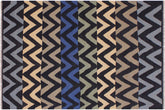 handmade Modern Kilim Black Ivory Hand-Woven RECTANGLE 100% WOOL area rug 5x7