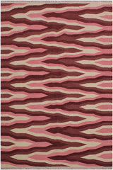 Flat Weave Kilim Antique Navaho Vintage handmade Modern Kilim Ivory Pink Hand-Woven Rectangle 100% Wool Area Rug 4x6