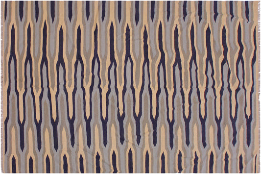 handmade Modern Kilim Beige Blue Hand-Woven RECTANGLE 100% WOOL area rug 6x9