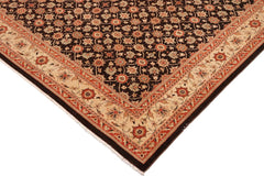 handmade Transitional Kafkaz Brown Beige Hand Knotted RECTANGLE 100% WOOL area rug 10 x 14