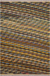 Flat Weave Kilim Antique Navaho Vintage handmade Modern Kilim Ivory Black Hand-Woven Rectangle 100% Wool Area Rug 6x8