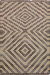 Flat Weave Kilim Antique Navaho Vintage handmade Modern Kilim Ivory Grey Hand-Woven Rectangle 100% Wool Area Rug 4x6