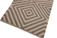 handmade Modern Kilim Ivory Grey Hand-Woven RECTANGLE 100% WOOL area rug 4' x 6'