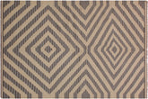 handmade Modern Kilim Ivory Grey Hand-Woven RECTANGLE 100% WOOL area rug 4' x 6'