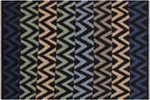 handmade Modern Kilim Black Blue Hand-Woven RECTANGLE 100% WOOL area rug 4x6