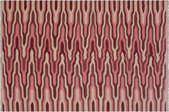 handmade Modern Kilim Ivory Pink Hand-Woven RECTANGLE 100% WOOL area rug 6x9