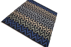 Flat Weave Kilim Antique Navaho Vintage handmade Modern Kilim Black Ivory Hand-Woven Rectangle 100% Wool Area Rug 8x10