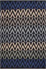 Flat Weave Kilim Antique Navaho Vintage handmade Modern Kilim Black Ivory Hand-Woven Rectangle 100% Wool Area Rug 8x10