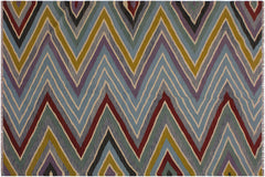 handmade Modern Kilim Grey Red Hand-Woven RECTANGLE 100% WOOL area rug 5x7