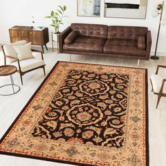 handmade Traditional Kafkaz Brown Tan Hand Knotted RECTANGLE 100% WOOL area rug 10 x 14
