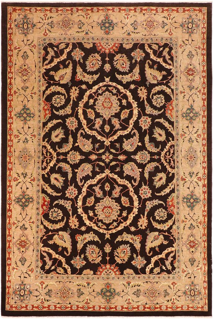 handmade Traditional Kafkaz Brown Tan Hand Knotted RECTANGLE 100% WOOL area rug 10 x 14