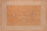 handmade Traditional Kafkaz Orange Ivory Hand Knotted RECTANGLE 100% WOOL area rug 10x14