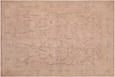 handmade Vintage Vintage Tan Blue Hand Knotted RECTANGLE 100% WOOL area rug 9' x 13'