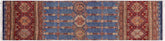 handmade Geometric Kurjean Blue Red Hand Knotted RUNNER 100% WOOL area rug 3x9