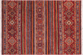 handmade Geometric Kurjean Red Blue Hand Knotted RECTANGLE 100% WOOL area rug 5x7