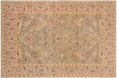 handmade Traditional Kafkaz Green Tan Hand Knotted RECTANGLE 100% WOOL area rug 10x14