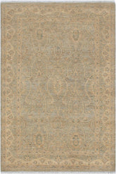 handmade Traditional Kafkaz Gray Beige Hand Knotted RECTANGLE 100% WOOL area rug 4 x 6