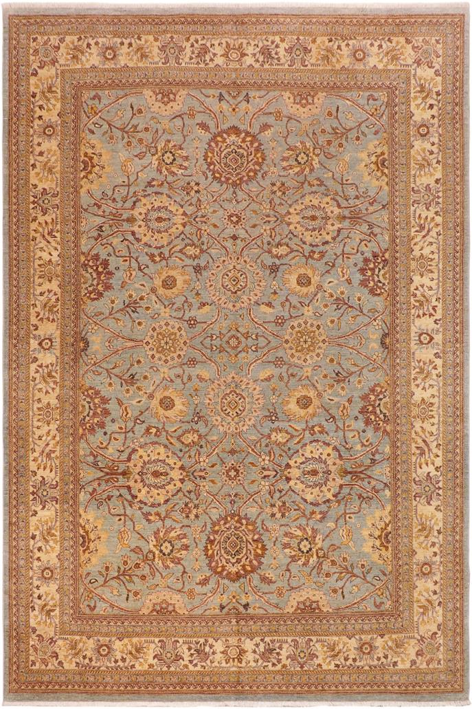 handmade Traditional Kafkaz Blue Beige Hand Knotted RECTANGLE 100% WOOL area rug 10 x 14
