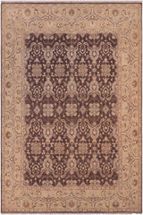 handmade Traditional Kafkaz Charcoal Beige Hand Knotted RECTANGLE 100% WOOL area rug 8 x 10