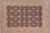handmade Transitional Kafkaz Charcoal Beige Hand Knotted RECTANGLE 100% WOOL area rug 8' x 10'