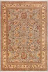 handmade Traditional Kafkaz Blue Beige Hand Knotted RECTANGLE 100% WOOL area rug 10 x 14