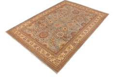 handmade Traditional Kafkaz Blue Beige Hand Knotted RECTANGLE 100% WOOL area rug 10 x 14