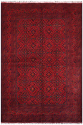handmade Tribal Biljik Khal Mohammadi Red Blue Hand Knotted RECTANGLE 100% WOOL area rug 7x10