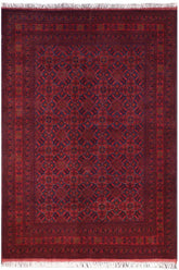 handmade Tribal Biljik Khal Mohammadi Red Blue Hand Knotted RECTANGLE 100% WOOL area rug 6x8
