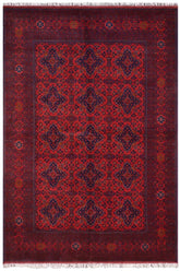 handmade Tribal Biljik Khal Mohammadi Red Blue Hand Knotted RECTANGLE 100% WOOL area rug 6x10