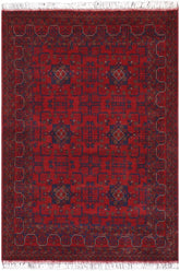 handmade Tribal Biljik Khal Mohammadi Red Blue Hand Knotted RECTANGLE 100% WOOL area rug 4x6