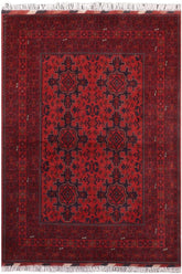 handmade Tribal Biljik Khal Mohammadi Red Blue Hand Knotted RECTANGLE 100% WOOL area rug 5x7