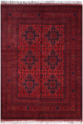 handmade Tribal Biljik Khal Mohammadi Red Blue Hand Knotted RECTANGLE 100% WOOL area rug 6x8