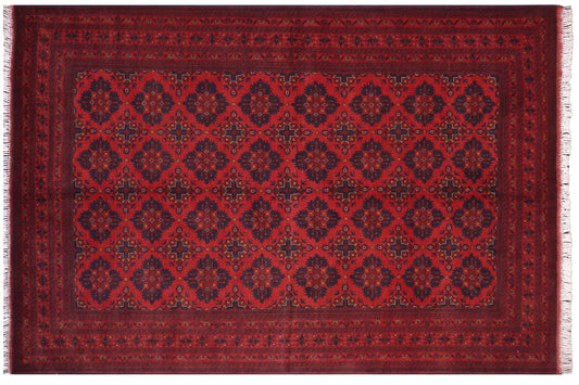 handmade Tribal Biljik Khal Mohammadi Red Blue Hand Knotted RECTANGLE 100% WOOL area rug 7x10
