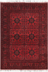 handmade Tribal Biljik Khal Mohammadi Red Blue Hand Knotted RECTANGLE 100% WOOL area rug 5x6