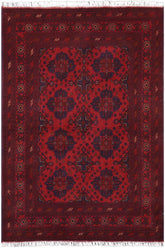 handmade Tribal Biljik Khal Mohammadi Red Blue Hand Knotted RECTANGLE 100% WOOL area rug 4x6