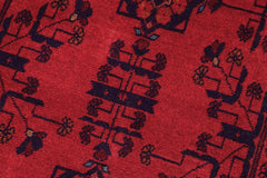 handmade Tribal Biljik Khal Mohammadi Red Blue Hand Knotted RECTANGLE 100% WOOL area rug 3x4