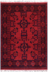 handmade Tribal Biljik Khal Mohammadi Red Blue Hand Knotted RECTANGLE 100% WOOL area rug 3x4