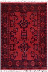 handmade Tribal Biljik Khal Mohammadi Red Blue Hand Knotted RECTANGLE 100% WOOL area rug 3x4