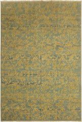handmade Modern Kafkaz Lt. Blue Lt. Gold Hand Knotted RECTANGLE 100% WOOL area rug 10 x 14