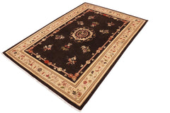 handmade Traditional Kafkaz Brown Beige Hand Knotted RECTANGLE 100% WOOL area rug 10 x 14