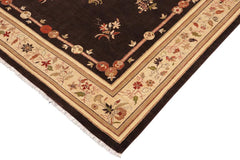 handmade Traditional Kafkaz Brown Beige Hand Knotted RECTANGLE 100% WOOL area rug 10 x 14